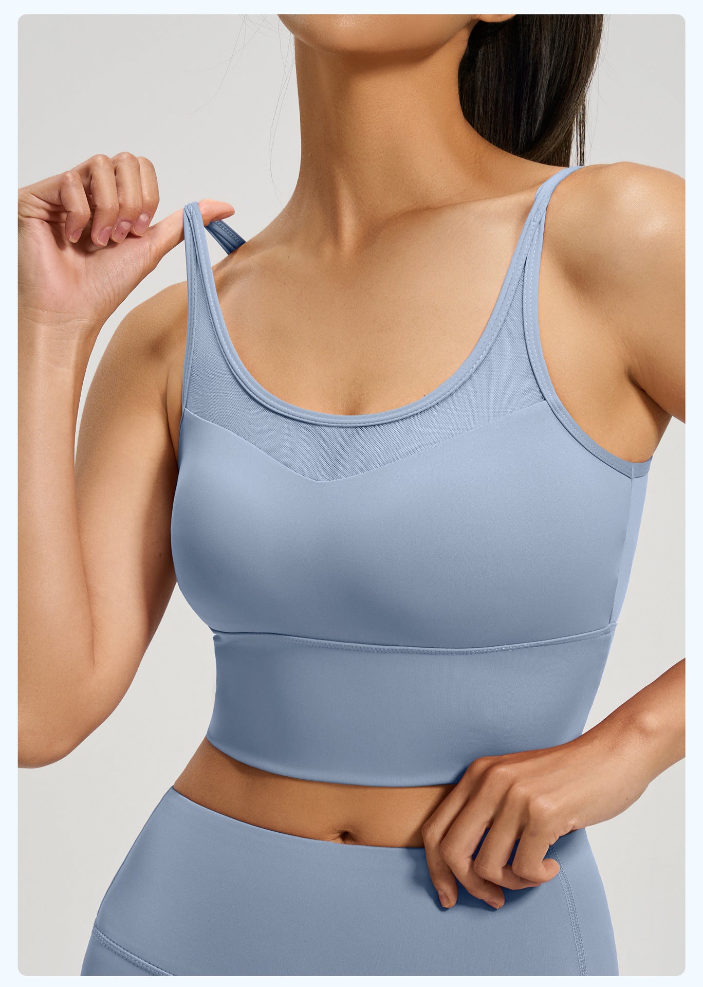 Women's Crisscross Back Sports Bra, Shockproof Push Up Fixed Shape Thin Strap Yoga Fitness Bralette
