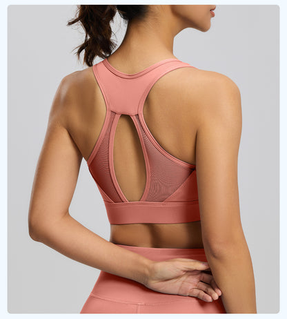 Women's High-Impact Sports Bra, Shockproof & Push-Up Beauty Back Fitness Tank Top for Running & Yoga