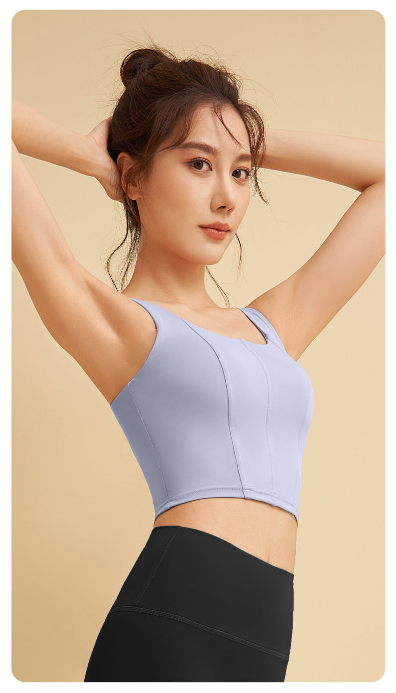 New High-Support Sports Bra, Shock-Absorbent Workout Top, Women's Compression Yoga Fitness Tank