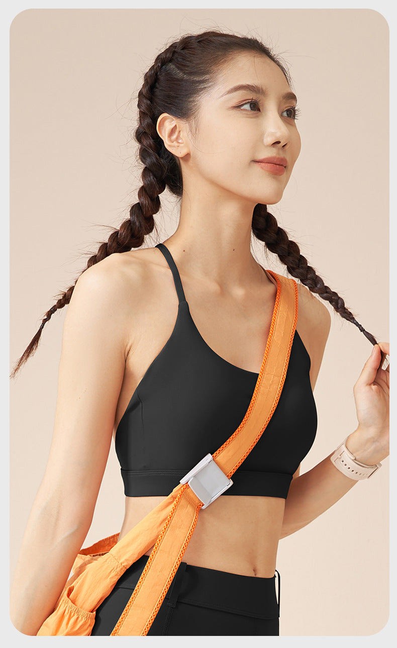 Women's One-Piece Halter Sports Bra, Beauty Back Workout Top for Yoga & Fitness