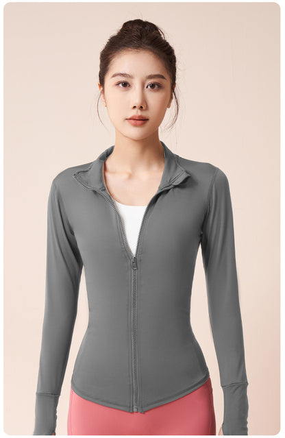 Women's High Stretch Sports Jacket, Fitness Cycling Yoga Coat, Running Workout Top