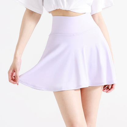 Women's Summer Outdoor Anti-Exposure Sports Skort – Naked Feel, 2-in-1 Design, Yoga Workout Short Skirt