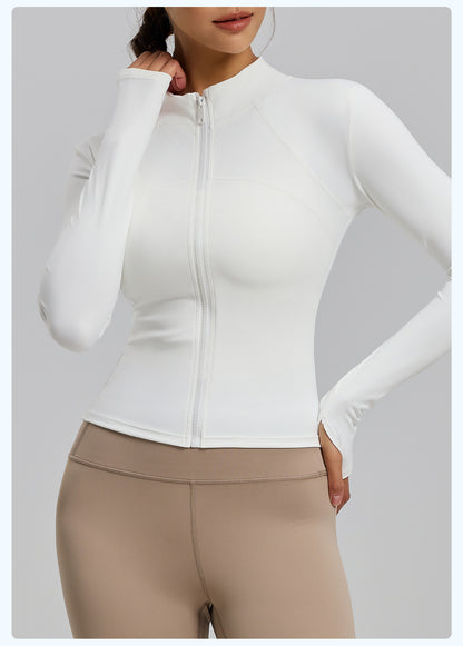 Women's Stitched Line Yoga Jacket, Breathable UV Protection Sun Protection Coat, Slim Lightweight Fitness Workout Outerwear