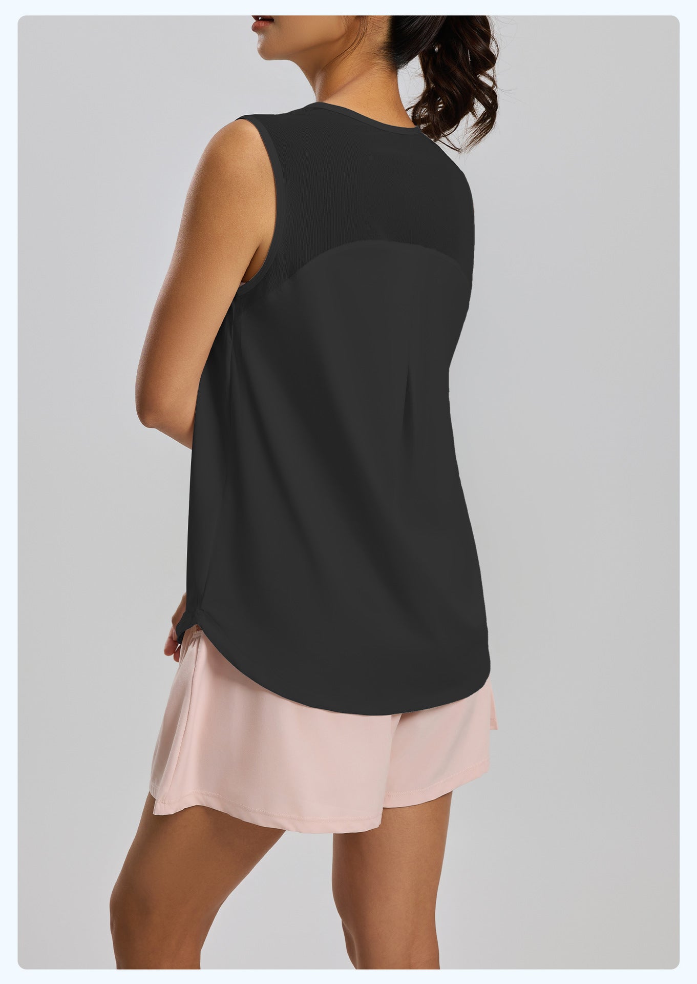 New Women’s Loose Yoga Tank Top, Mesh Back Workout Shirt, Quick-Dry Athletic Top for Running & Fitness