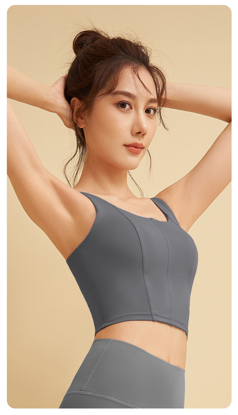 New High-Support Sports Bra, Shock-Absorbent Workout Top, Women's Compression Yoga Fitness Tank
