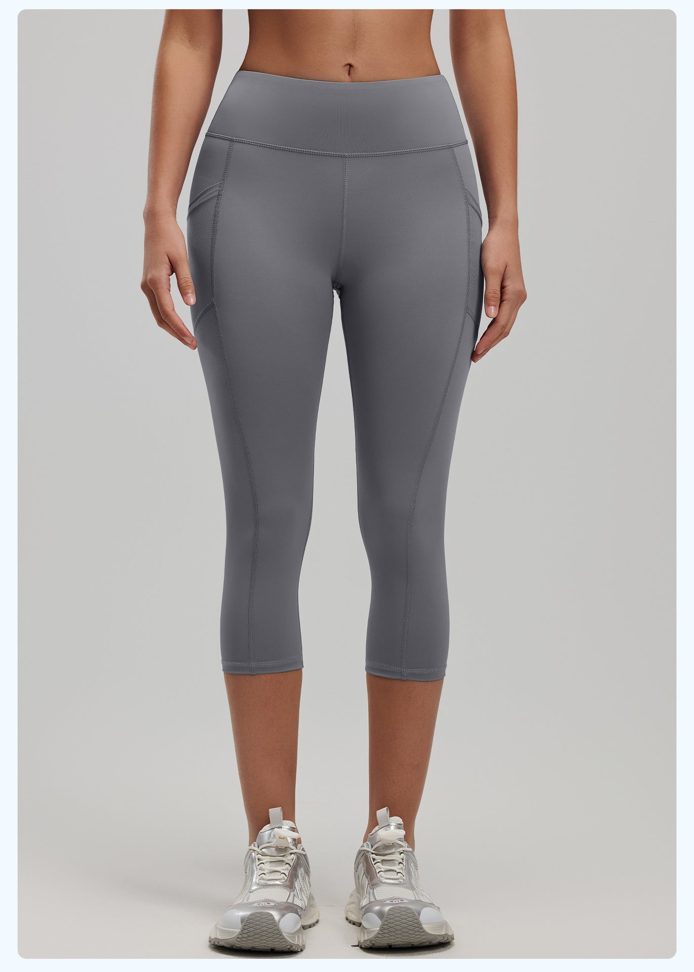 Women's High Waist 7/8 Yoga Pants with Side Pockets, Butt Lifting Booty Sculpting Tight Fitness Leggings