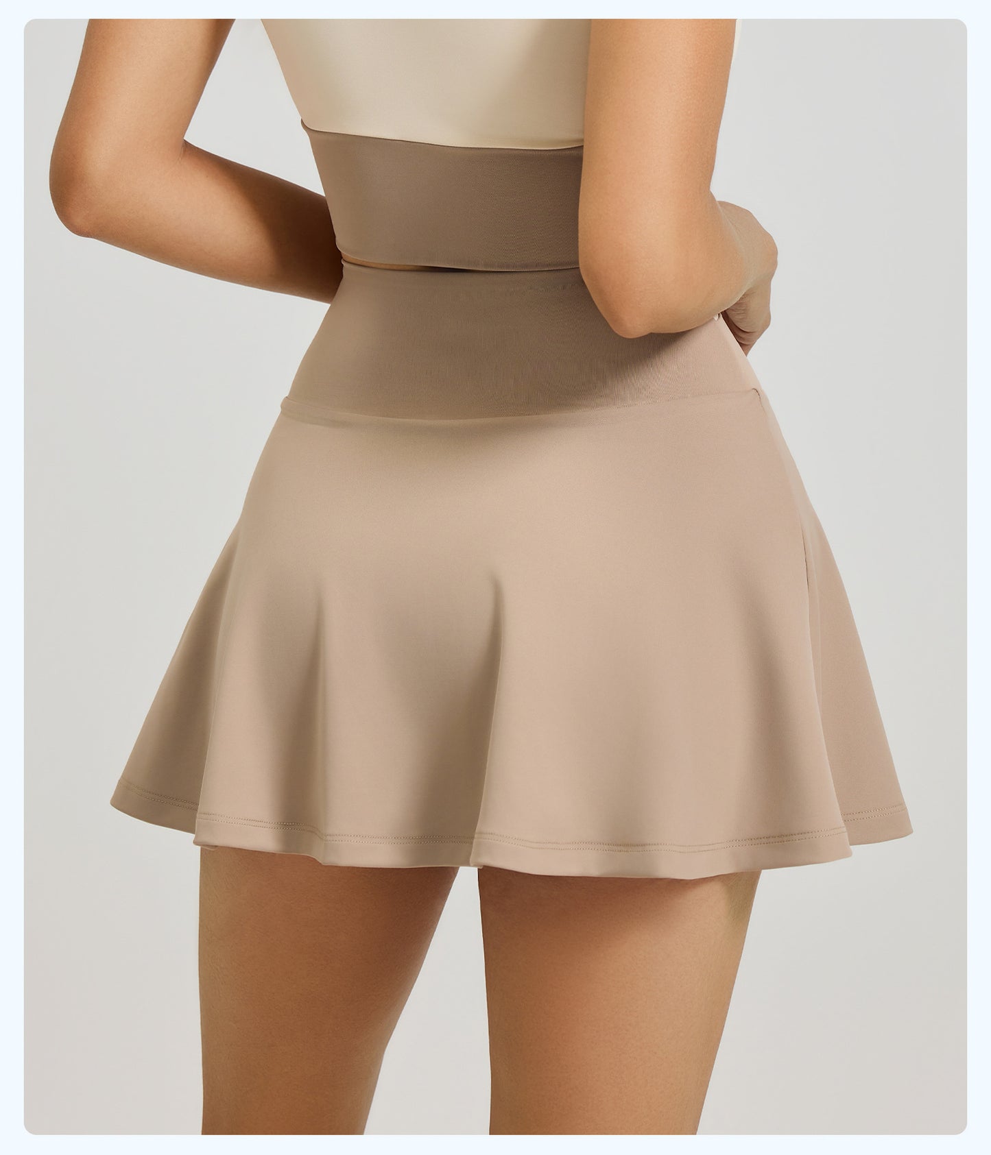 Women's Color Block Naked Feeling Sports Skirt, Anti-Exposure Two-in-One Running Fitness Yoga Skort
