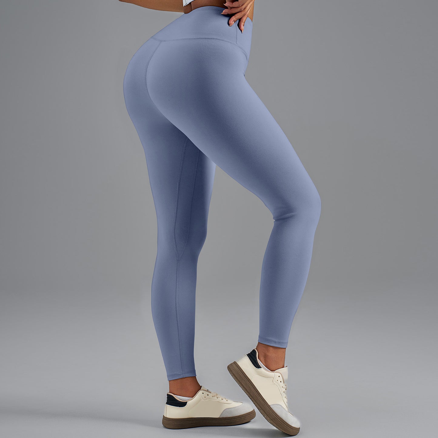 Plus Size Women High Waist Yoga Leggings, Stretchy Fabric Hip Shaping Cut Fitness Workout Pants