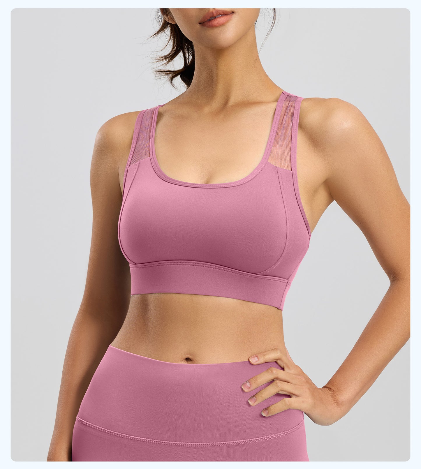 Women's High-Impact Sports Bra, Shockproof & Push-Up Beauty Back Fitness Tank Top for Running & Yoga