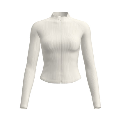 Women's New Zip Up Yoga Jacket, Slim Fit Long Sleeve Sports Coat, Running Training Fitness Outerwear