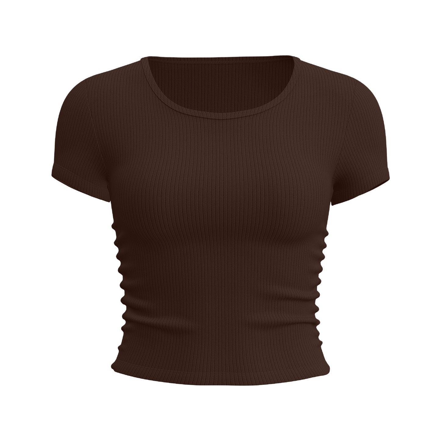 New Summer Women Striped Sports Short Sleeve T-Shirt, Breathable Slim Fit Stretch Yoga Athletic Top, Sweat-Wicking Fitness Activewear for Running, Gym Training & Daily Casual Wear