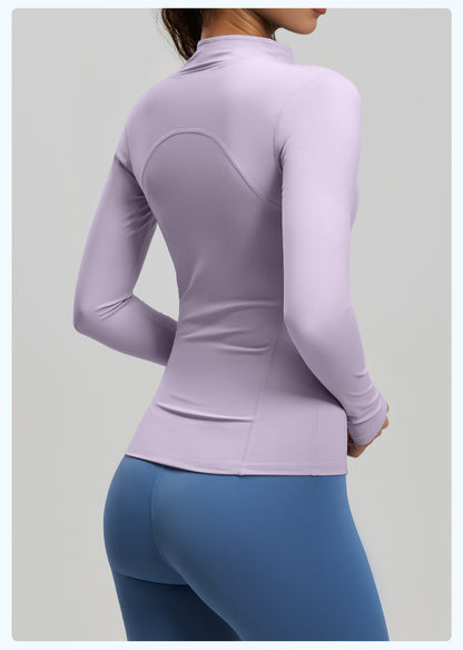 Women's Naked Feeling Yoga Top, Slim Fit Workout Sports Shirt, Tight Training Running Jacket