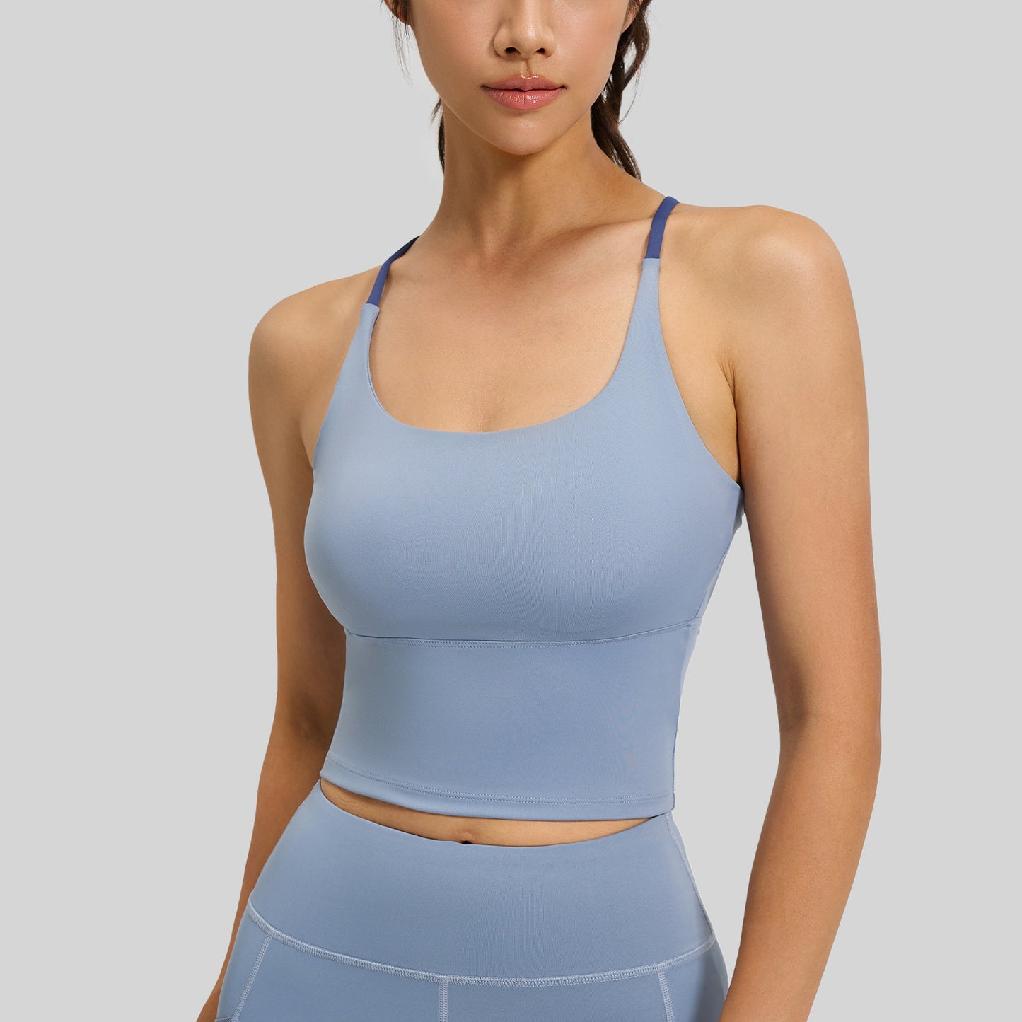 Women's High-Stretch Naked Feeling Sports Bra, Summer Padded Yoga Bra & Fitness Tank Top