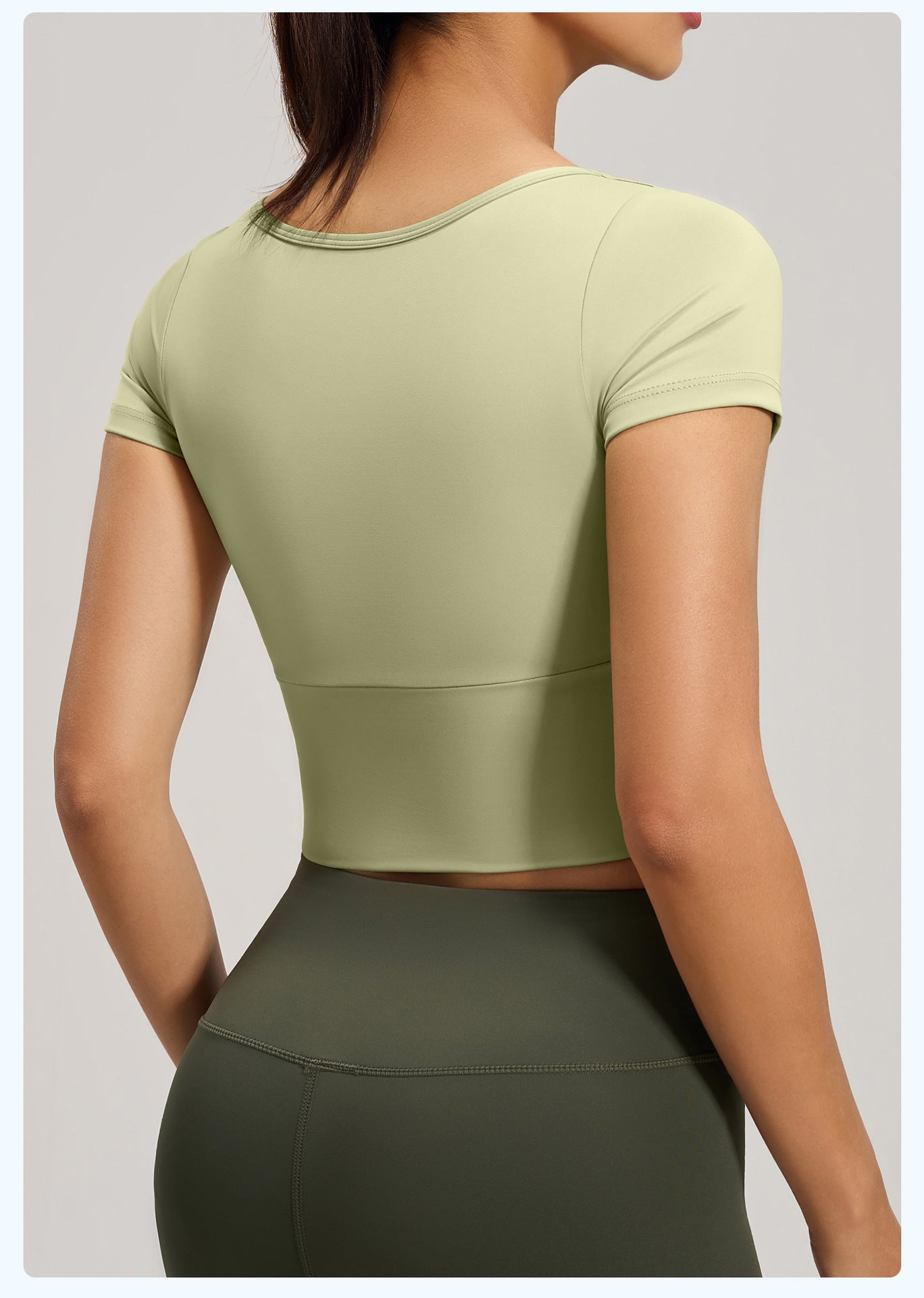 Women's Peach Splice Sports Short Sleeve, Built-in Bra High Elastic Slim Fit Yoga Running Top