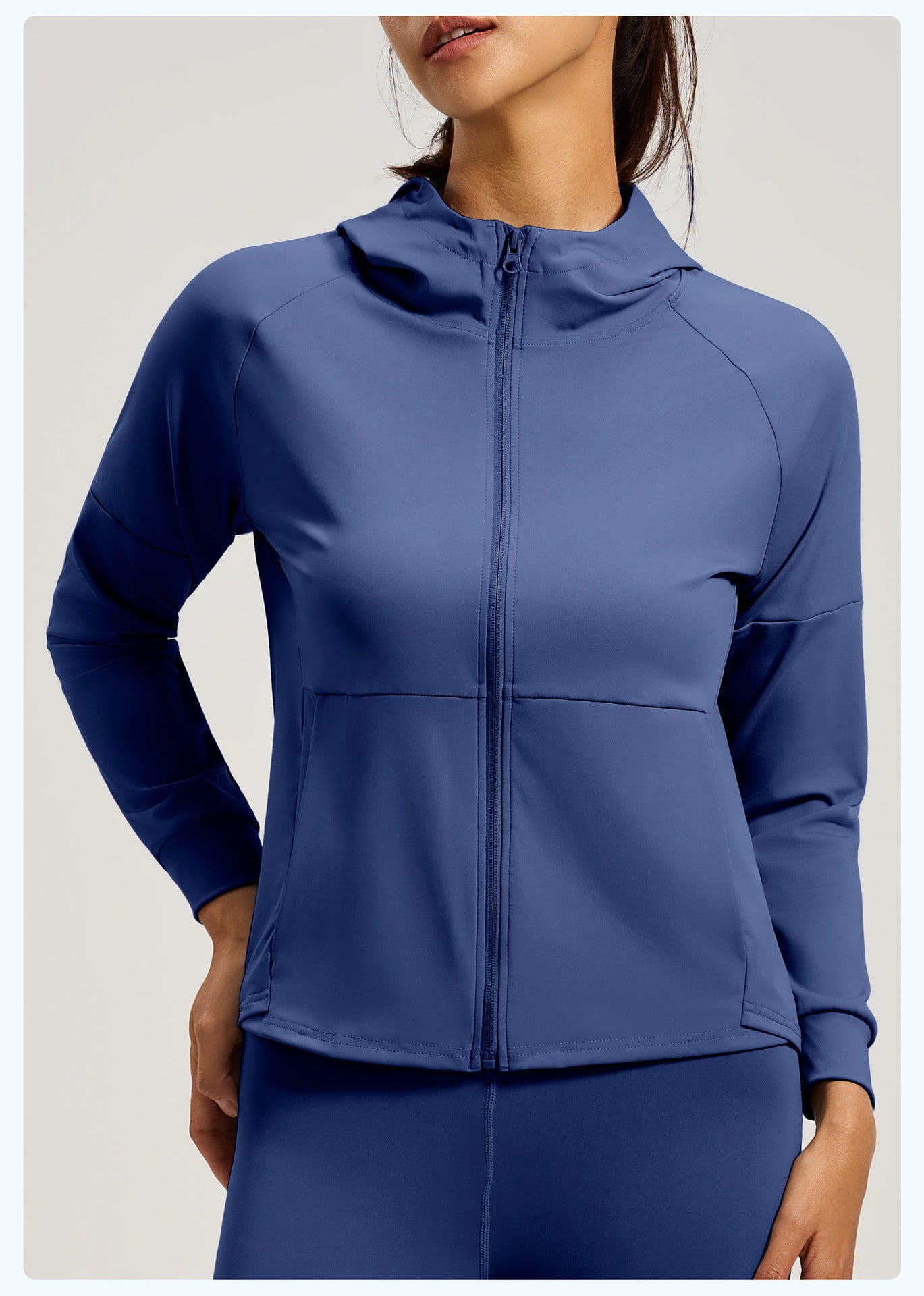 Loose Hooded Cardigan, Yoga & Sports Wear, Zipper Running Jacket for Women