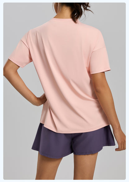 New Women's Split Hem Loose Long Sleeve Yoga Top, Casual Yoga Shirt for Running, Training & Fitness