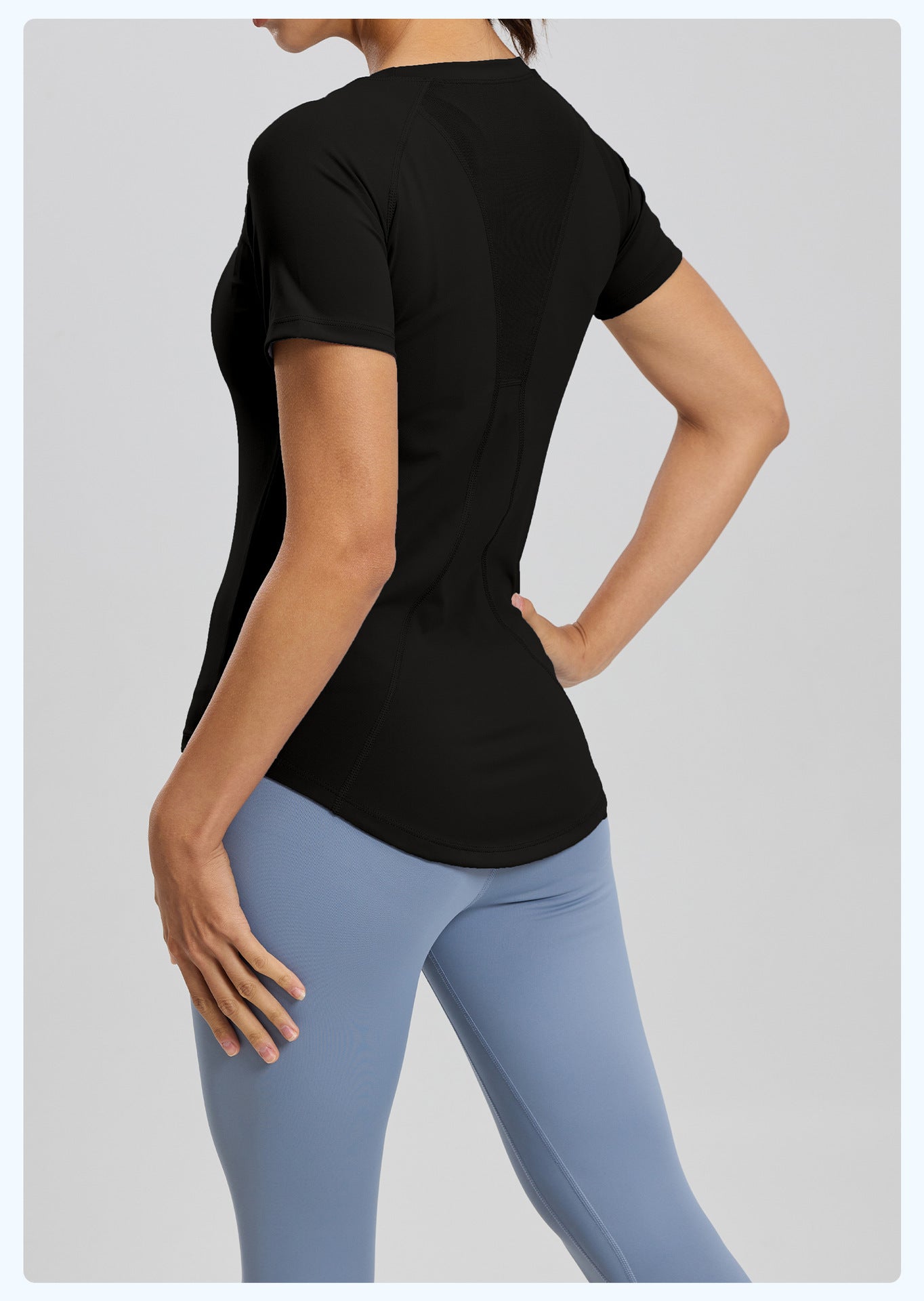 Women's Mesh Yoga Short Sleeve T-Shirt, Breathable Lightweight Fitness Athletic Top, Bust Enhancing & Body Shaping Stretch Sports Tee for Gym, Running & Daily Workout
