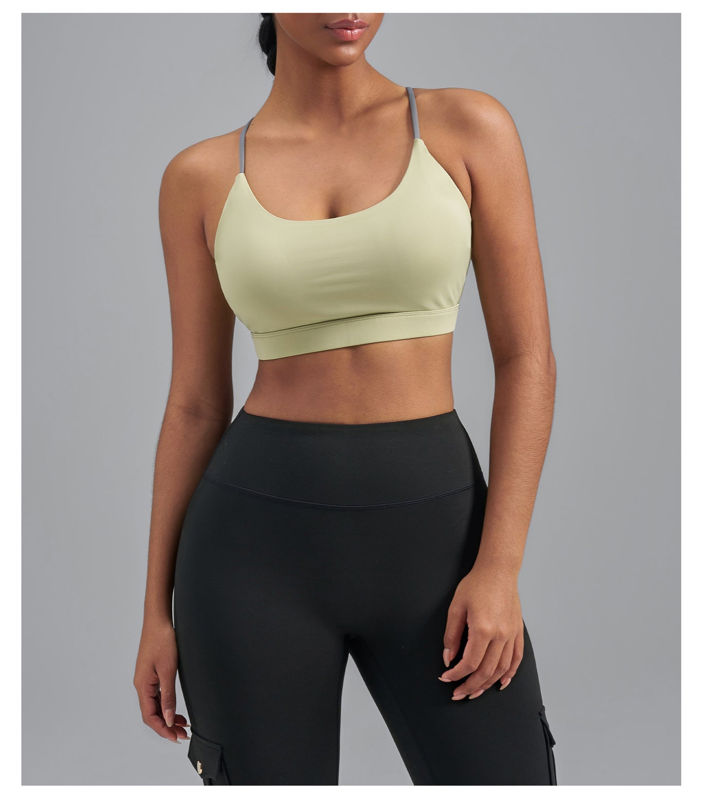 Women's Summer Color Block Sports Bra, High Impact Shockproof Push Up Beauty Back Yoga Workout Top for Running Fitness