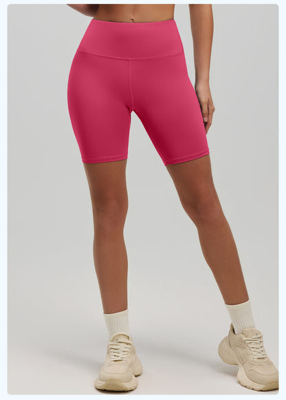 Women's High Waist Yoga Shorts, Butt Lifting Peach Hip 5-Pocket Length Workout Shorts, Stretch Tight Fitness Running Shorts