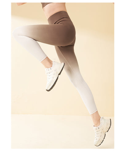 Women's Gradient Yoga Pants High Waist Butt Lifting Tummy Control Cloud Feel High Stretch Seamless No Embarrassment Line Fitness Leggings