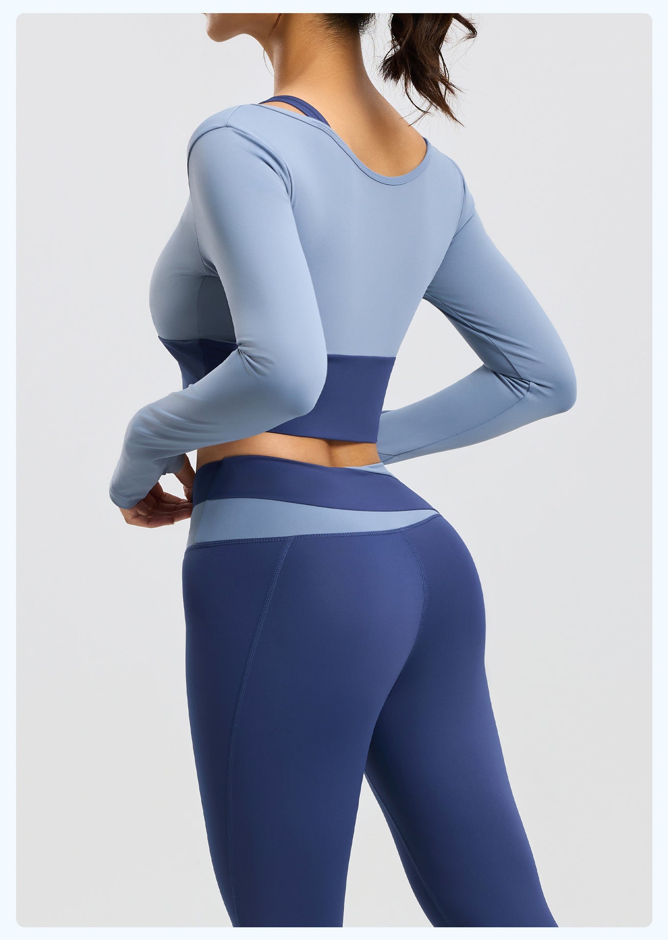 Women's New Slim Fit Workout Set, Shockproof Color Block 2-in-1 Design, Built-in Bra Yoga Active Wear