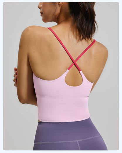 Women's High-Stretch Naked Feeling Sports Bra, Summer Padded Yoga Bra & Fitness Tank Top