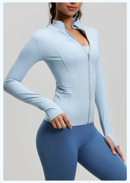 Women's Naked Feeling Yoga Top, Slim Fit Workout Sports Shirt, Tight Training Running Jacket