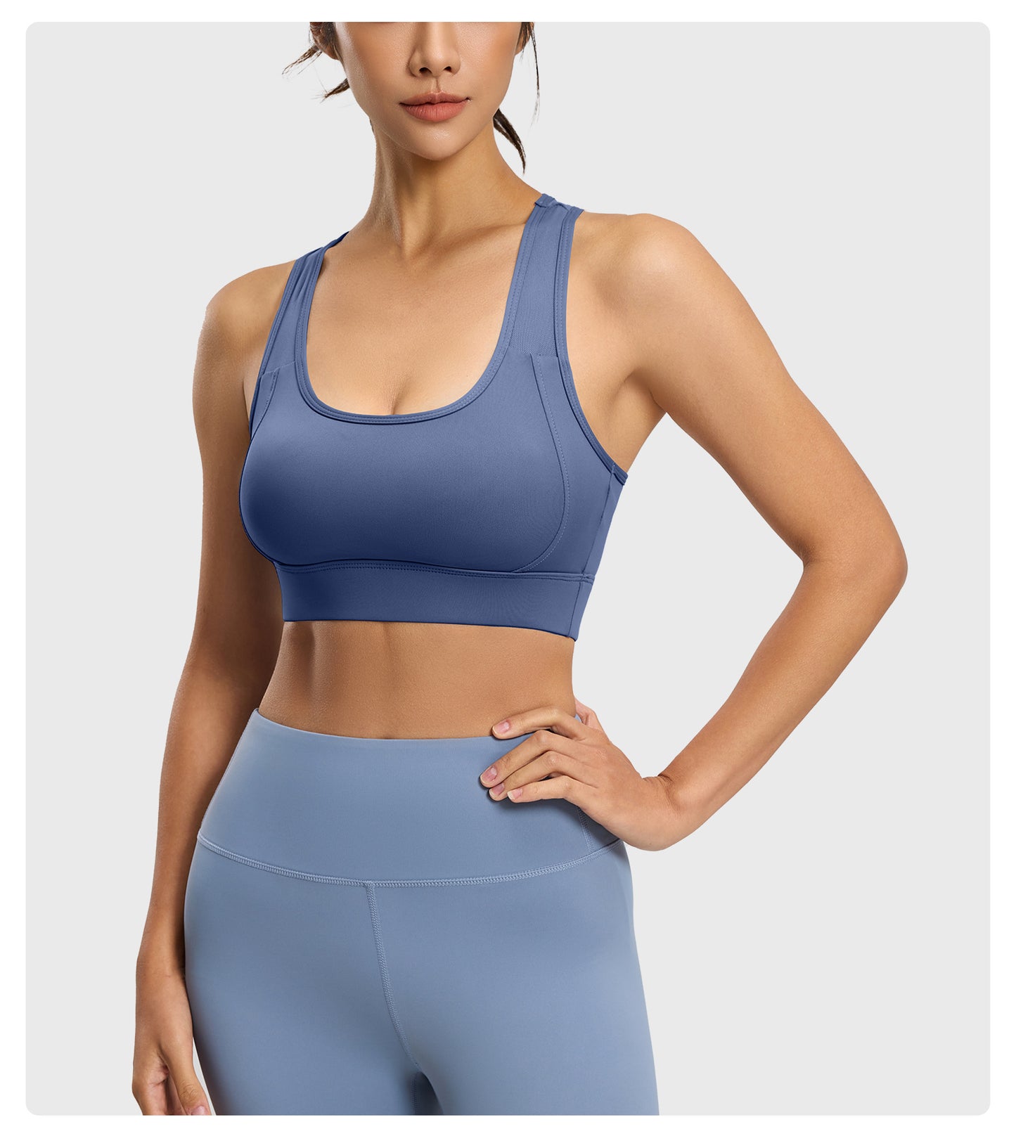 Women's High-Impact Sports Bra, Shockproof & Push-Up Beauty Back Fitness Tank Top for Running & Yoga