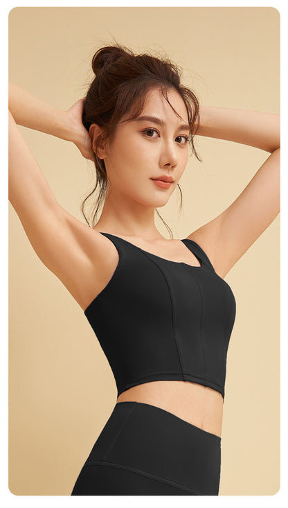 New High-Support Sports Bra, Shock-Absorbent Workout Top, Women's Compression Yoga Fitness Tank