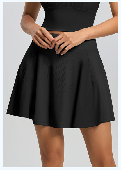 Women’s Running Sports Skort – 2-in-1 High Waist Yoga Tennis Skort, Anti-Exposure