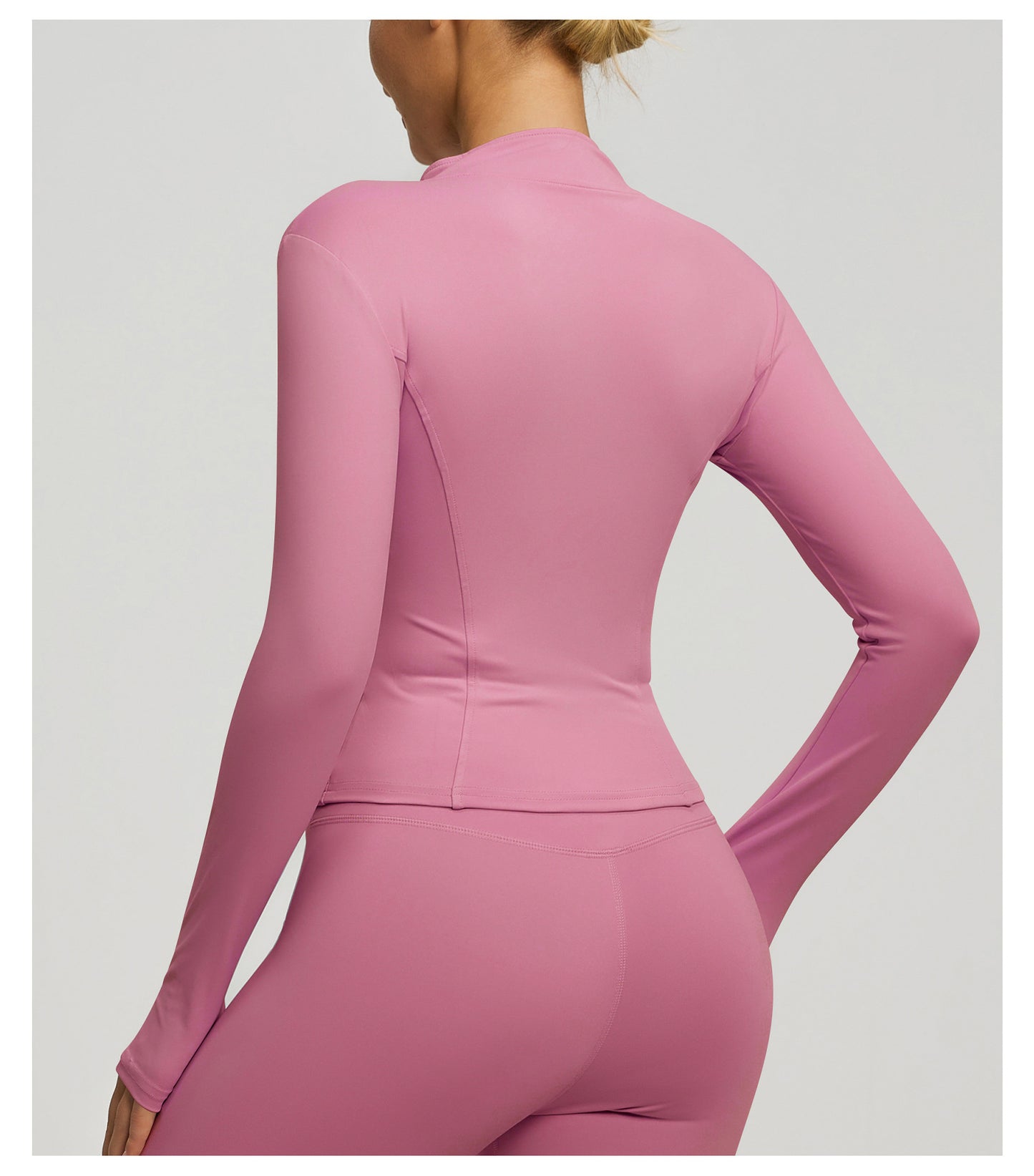 Women’s Zipper Yoga Jacket, Long Sleeve Sports Top for Running & Fitness Training