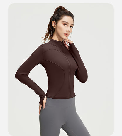 Women’s Winter Thermal Yoga Jacket – Thick Fleece Lined Slim Fit Sports Coat for Fitness, Running & Workout