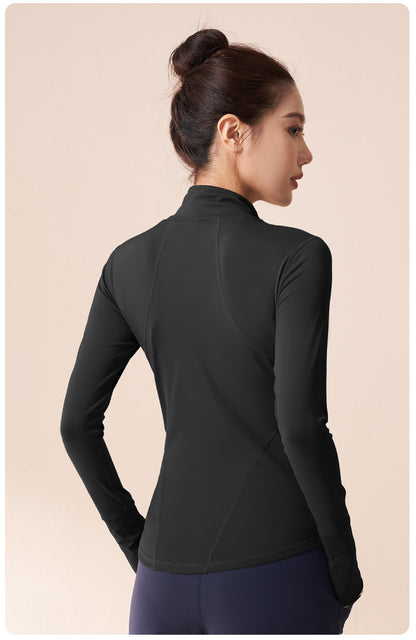 Women's High Stretch Sports Jacket, Fitness Cycling Yoga Coat, Running Workout Top