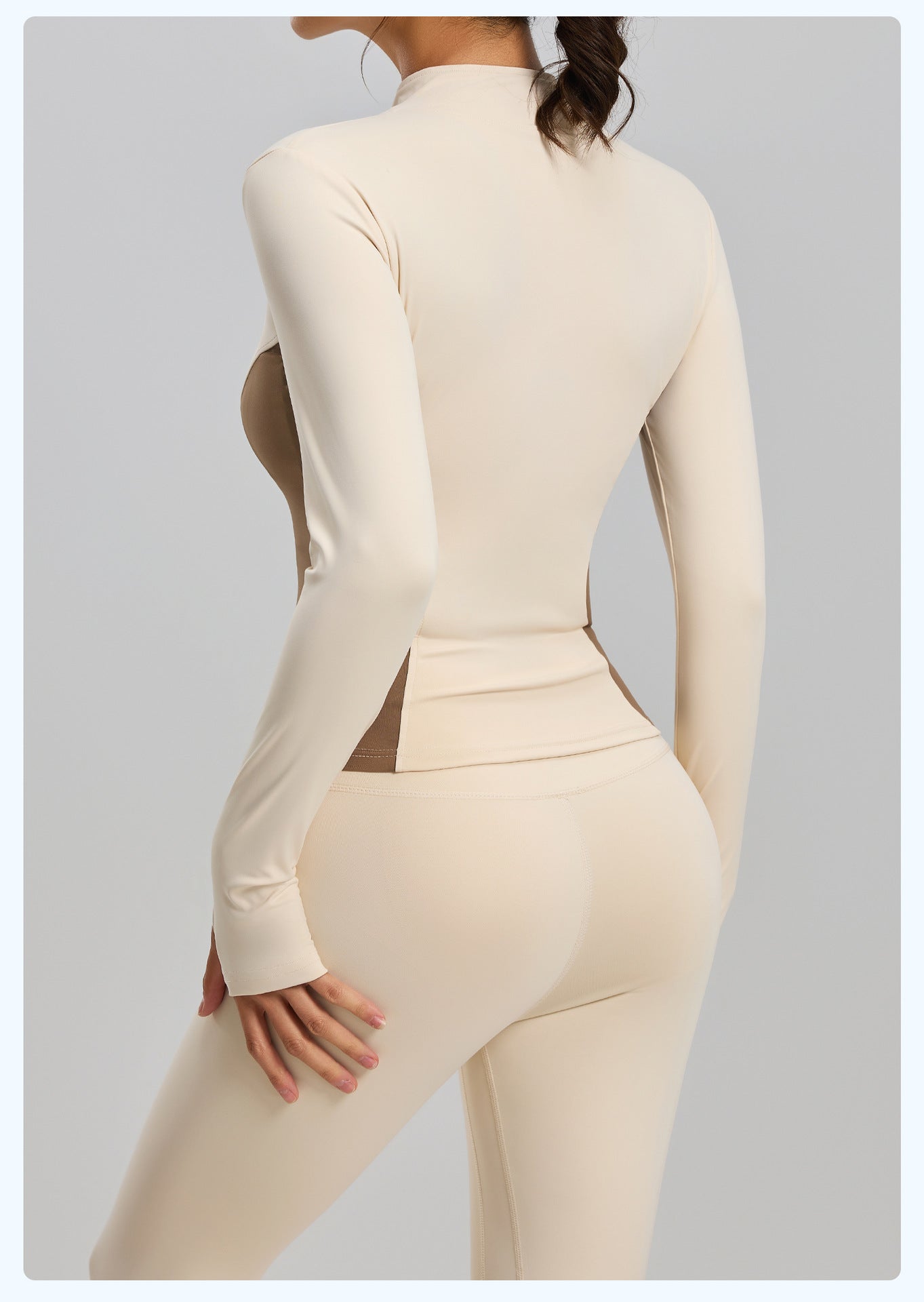 Women's Color Block Slim Fit Yoga Jacket, Stylish Sports Coat for Running Workout Fitness