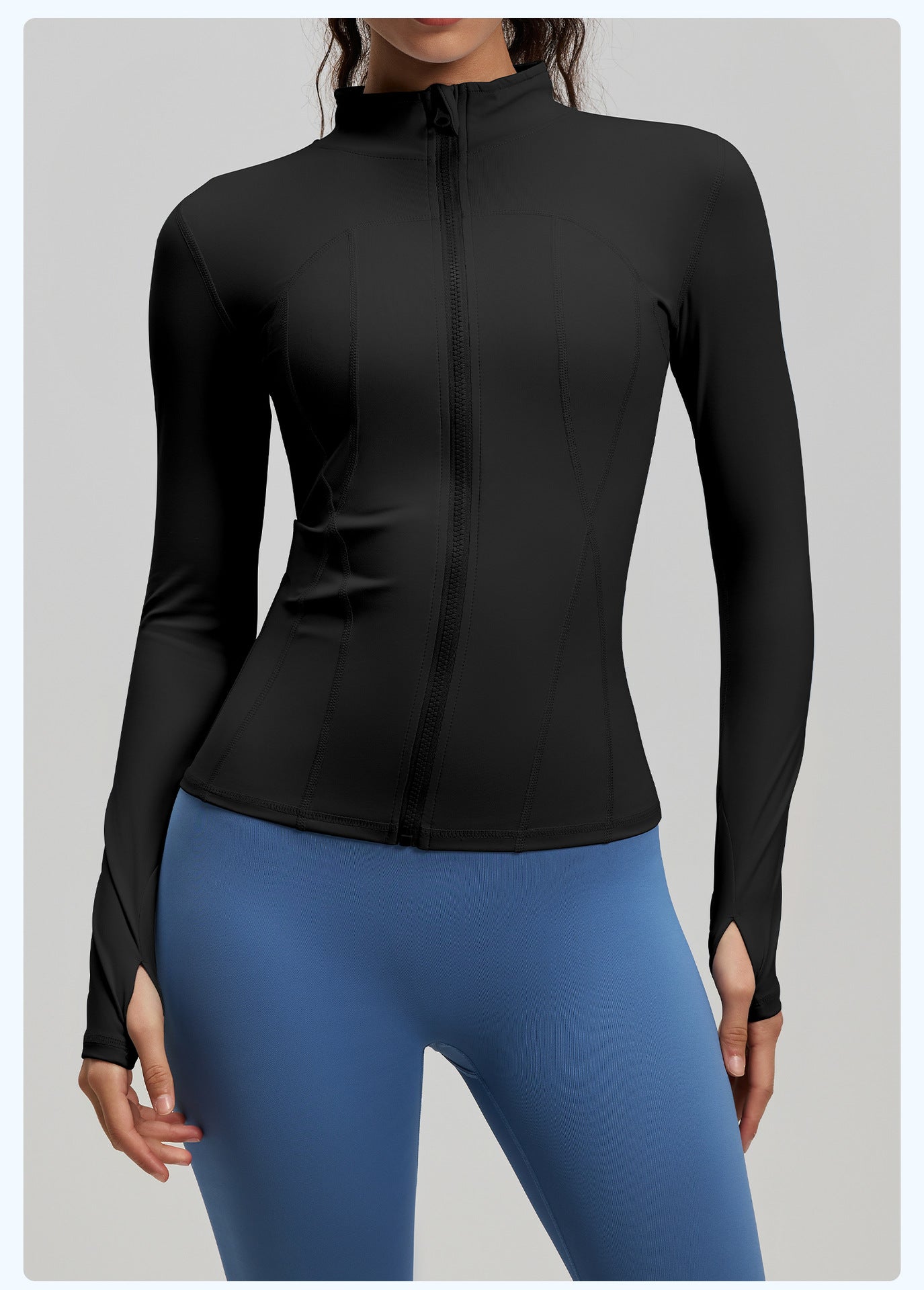 Women's Naked Feeling Yoga Top, Slim Fit Workout Sports Shirt, Tight Training Running Jacket