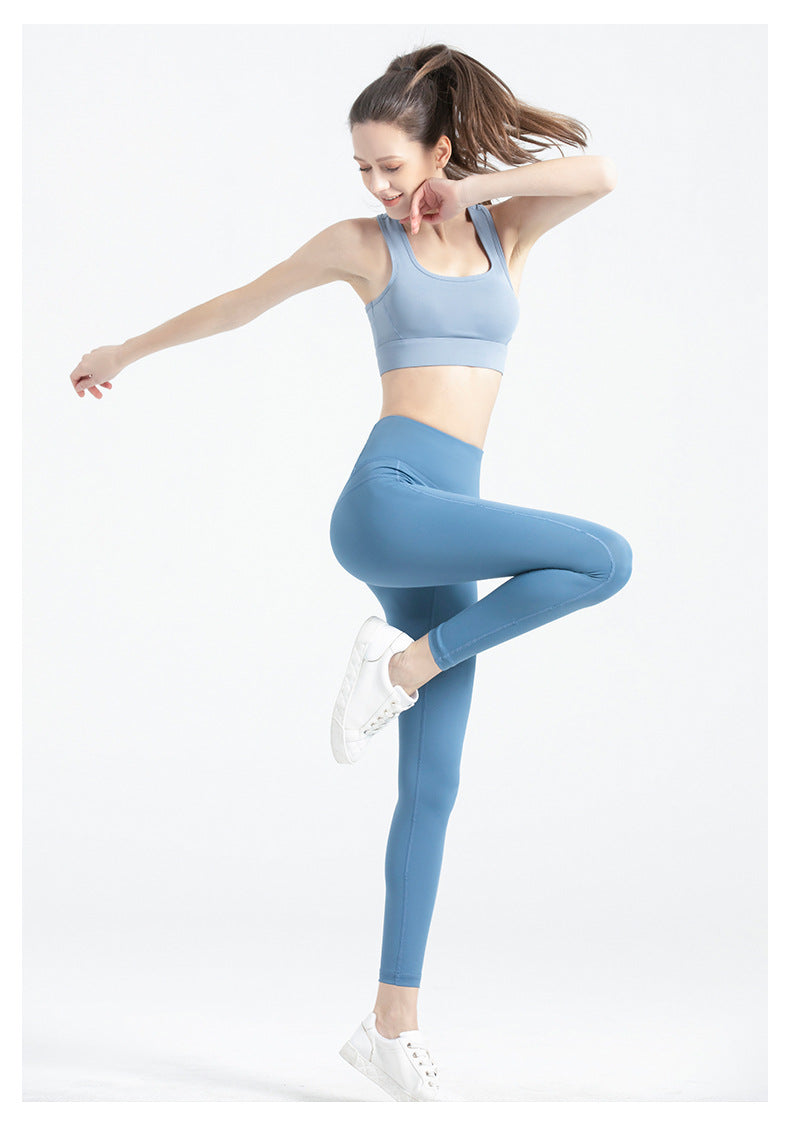 Women's No Front Rise Yoga Pants, High Waist Butt Lifting Workout Leggings, Peach Hip Nylon Naked Feeling Tights