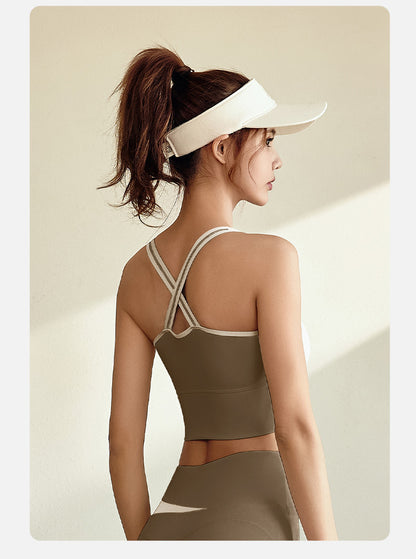 High-Support Shockproof Sports Bra • Seamless Push-Up Workout Tank Top for Running & Yoga