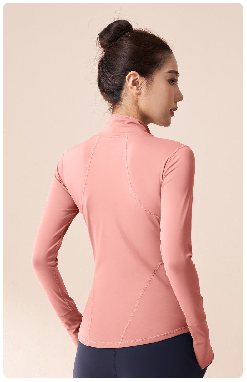 Women's High Stretch Sports Jacket, Fitness Cycling Yoga Coat, Running Workout Top