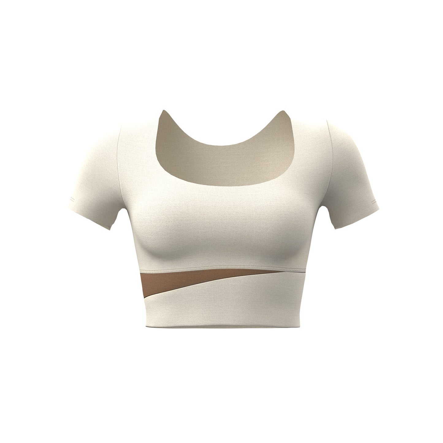 Women's Color Block Yoga Short Sleeve, Slim Fit Workout Top with Built-in Bra