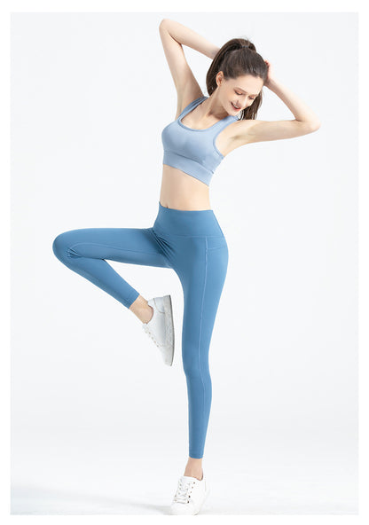 Women's No Front Rise Yoga Pants, High Waist Butt Lifting Workout Leggings, Peach Hip Nylon Naked Feeling Tights
