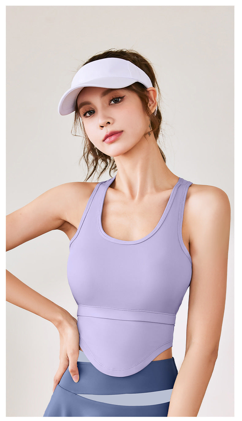 Women's High Support Shockproof Sports Bra, U-Back Yoga Tank Top