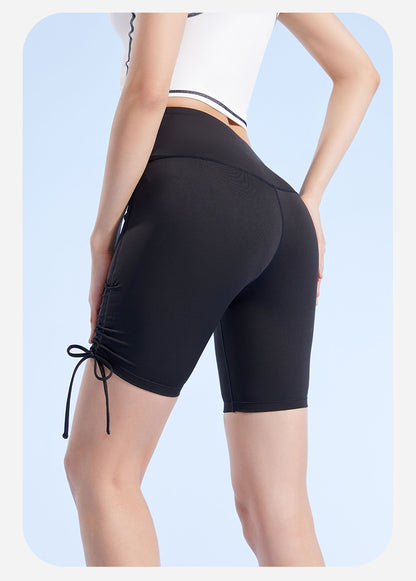 Summer New Naked Feel Yoga Shorts – Ruched High Waist Butt Lifting Knee-Length Fitness Pants