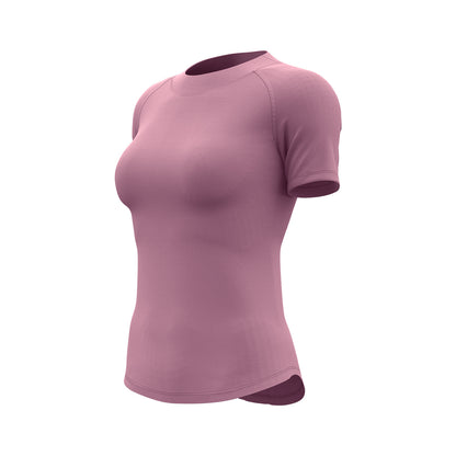 Women's Mesh Yoga Short Sleeve T-Shirt, Breathable Lightweight Fitness Athletic Top, Bust Enhancing & Body Shaping Stretch Sports Tee for Gym, Running & Daily Workout
