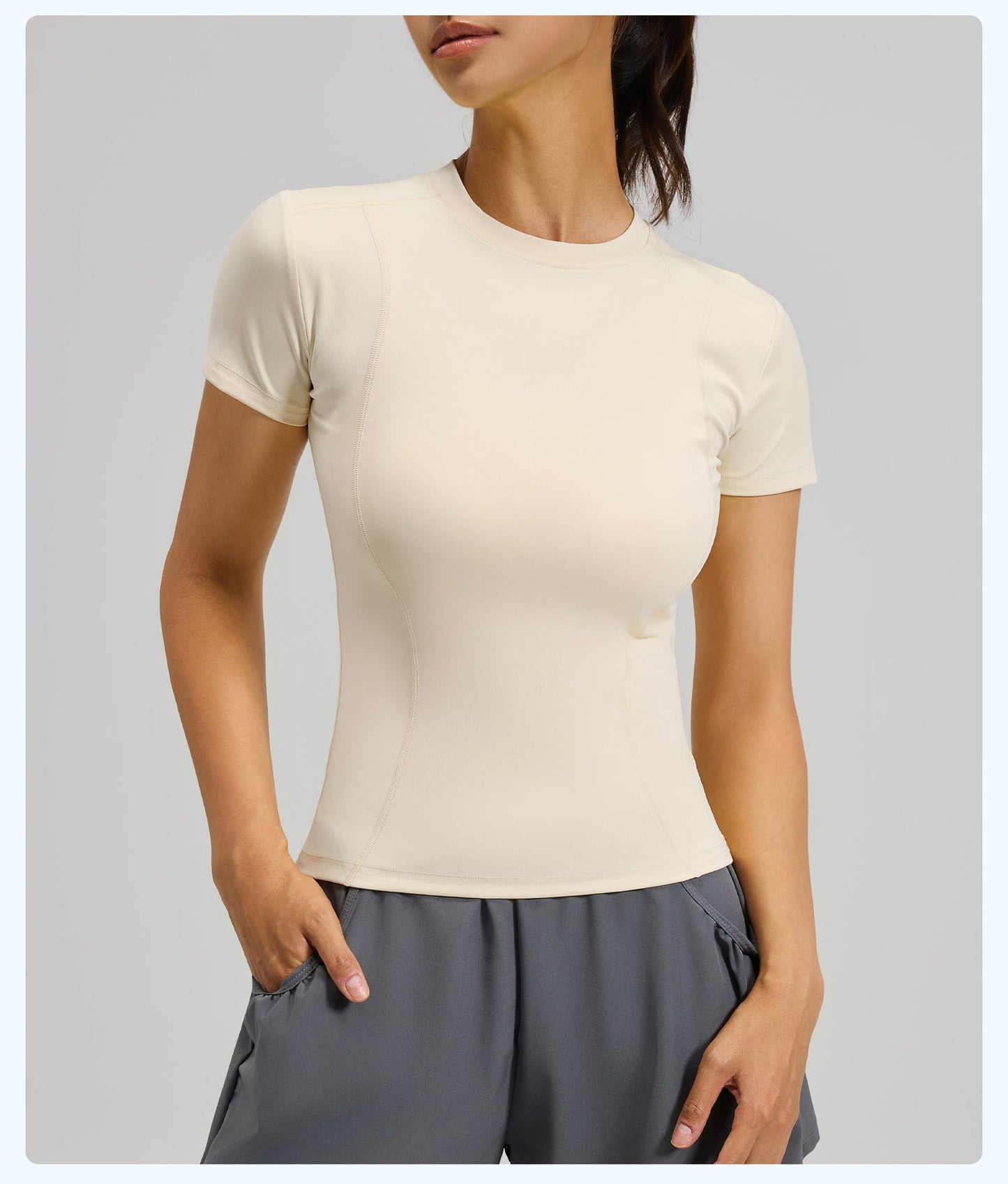Women's Slim Fit Yoga Short Sleeve Top, Lightweight Stretch Sports T-Shirt, Breathable Activewear Ideal for Running, Gym Fitness and Daily Workout