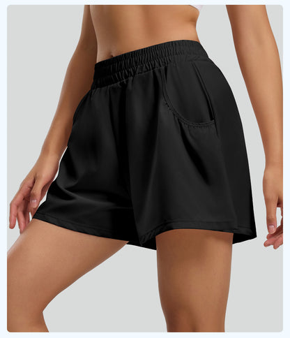 New Women's Yoga Shorts, Casual, Anti-Exposure, High-Waisted, Hip-Lifting, Running, Fitness, Sports Shorts