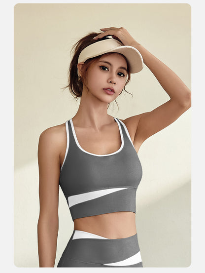 High-Support Shockproof Sports Bra • Seamless Push-Up Workout Tank Top for Running & Yoga