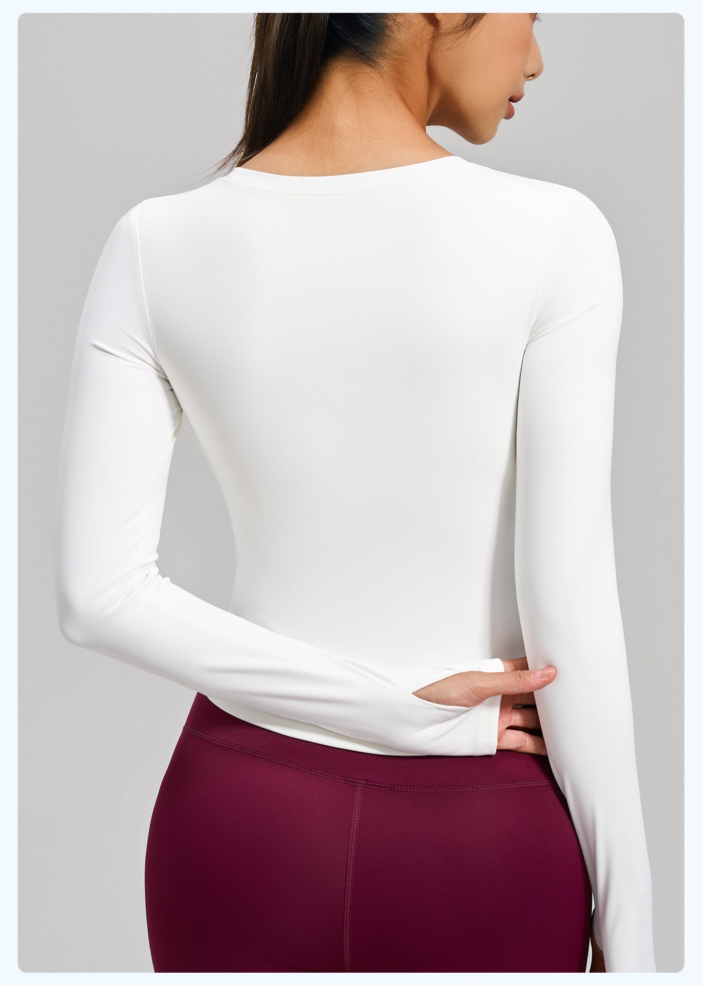 Women's New Long Sleeve Sports Top, Naked Feeling Slim Fit Running Shirt, Built-in Bra Yoga Workout Tee