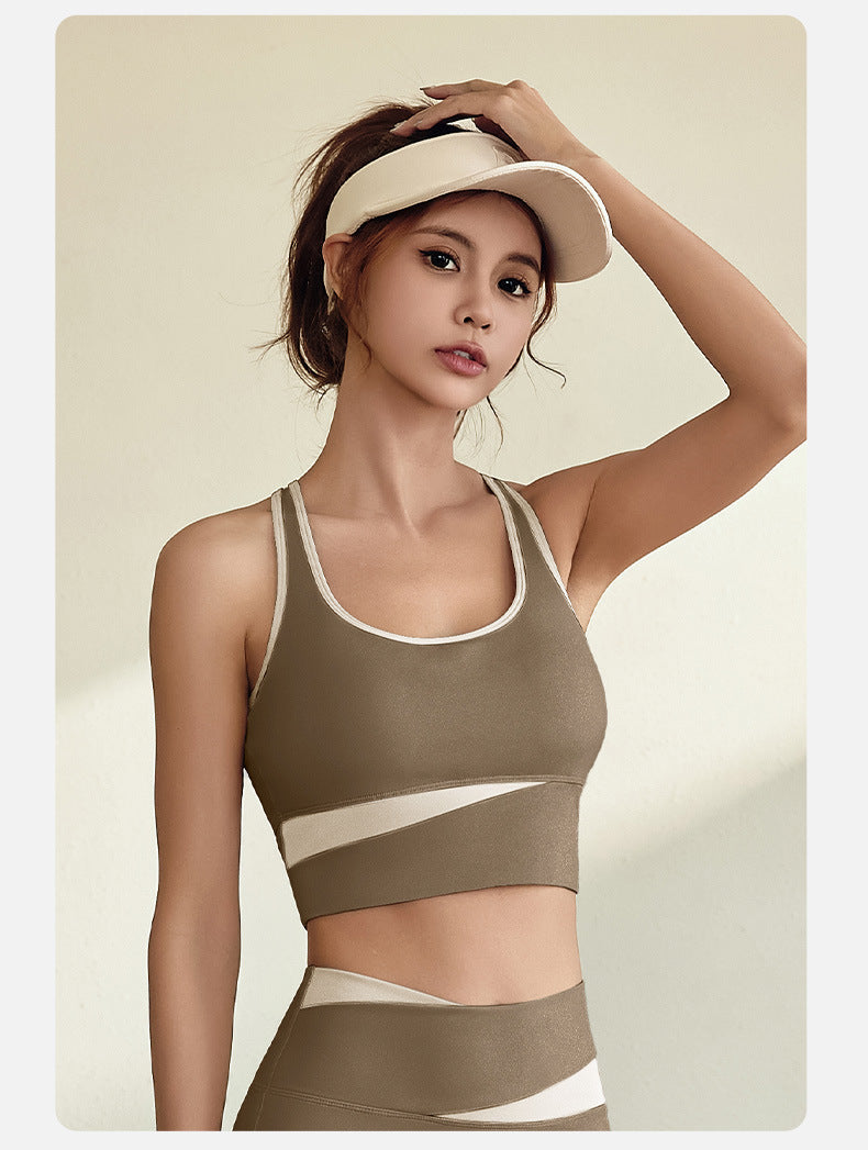 High-Support Shockproof Sports Bra • Seamless Push-Up Workout Tank Top for Running & Yoga