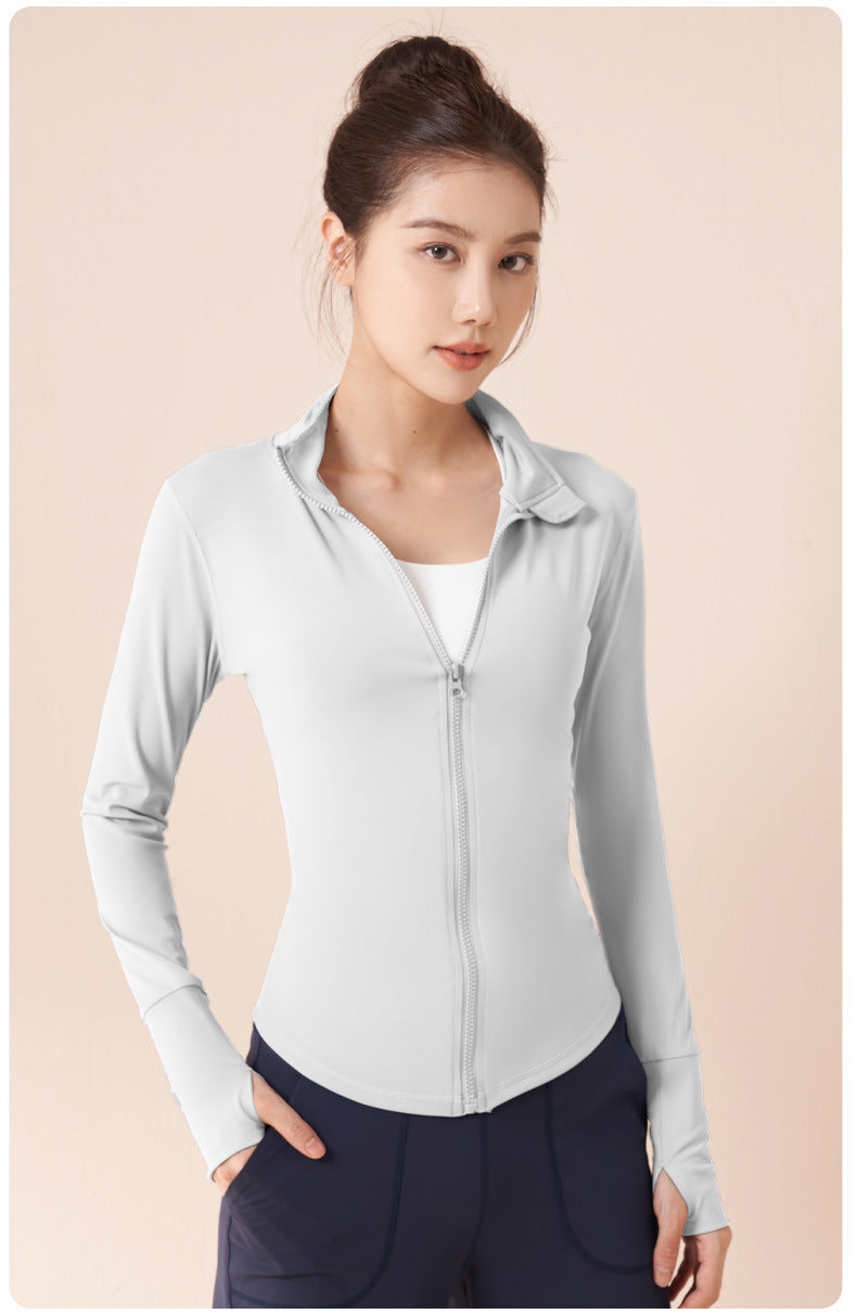 Women's High Stretch Sports Jacket, Fitness Cycling Yoga Coat, Running Workout Top