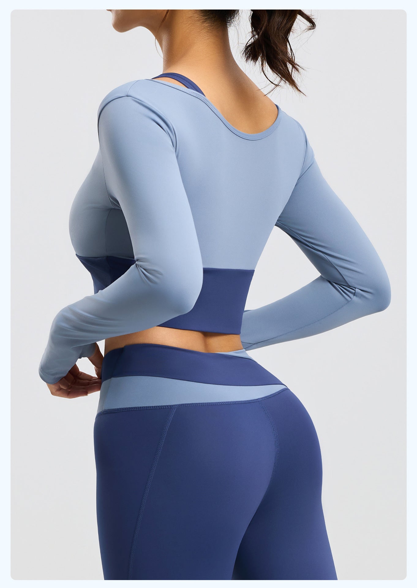 Women's New Slim Fit Workout Set, Shockproof Color Block 2-in-1 Design, Built-in Bra Yoga Active Wear